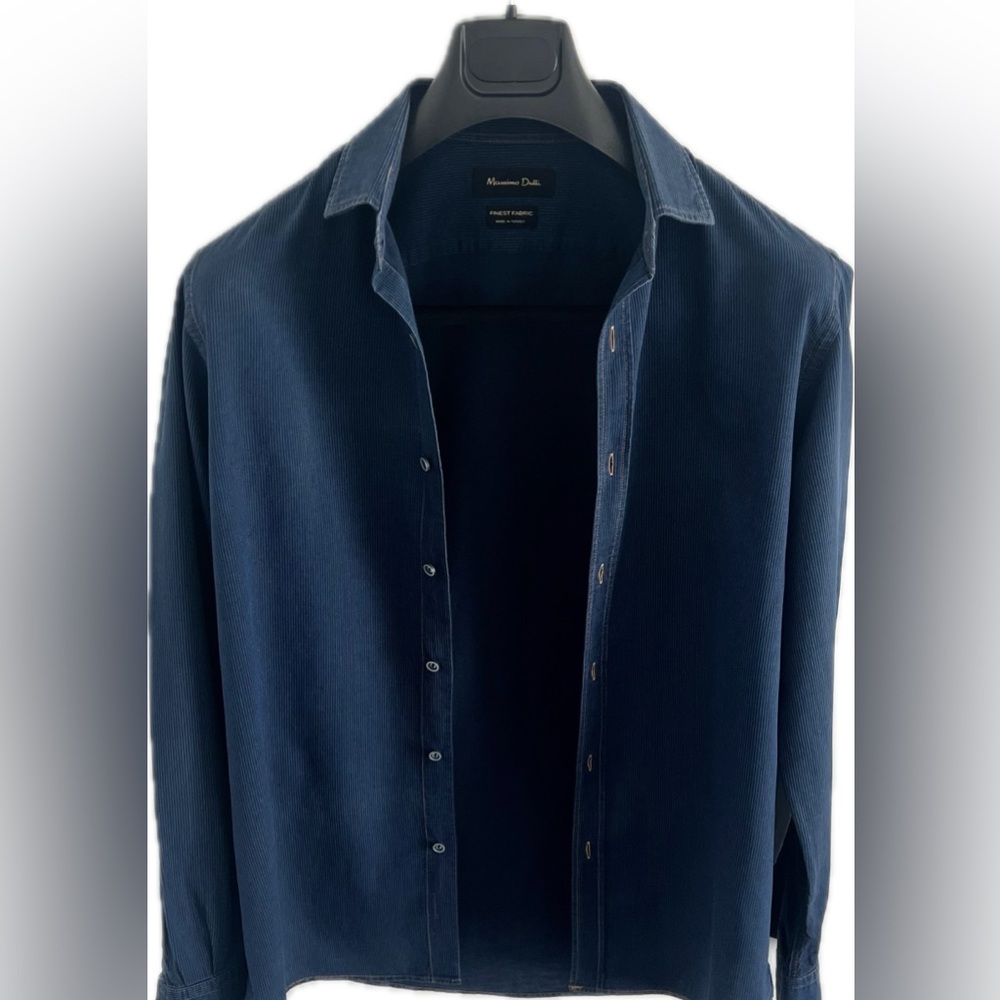 Massimo Dutti Navy Blue Casual Button Down Shirt